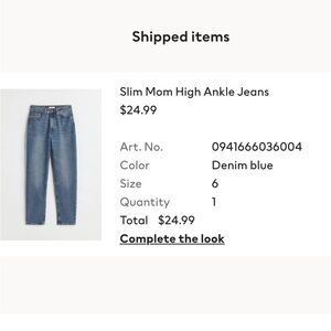 H&M Denim High Waist Jeans in Blue